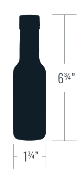 Botella de vidrio de 6¾ pulgadas de alto
