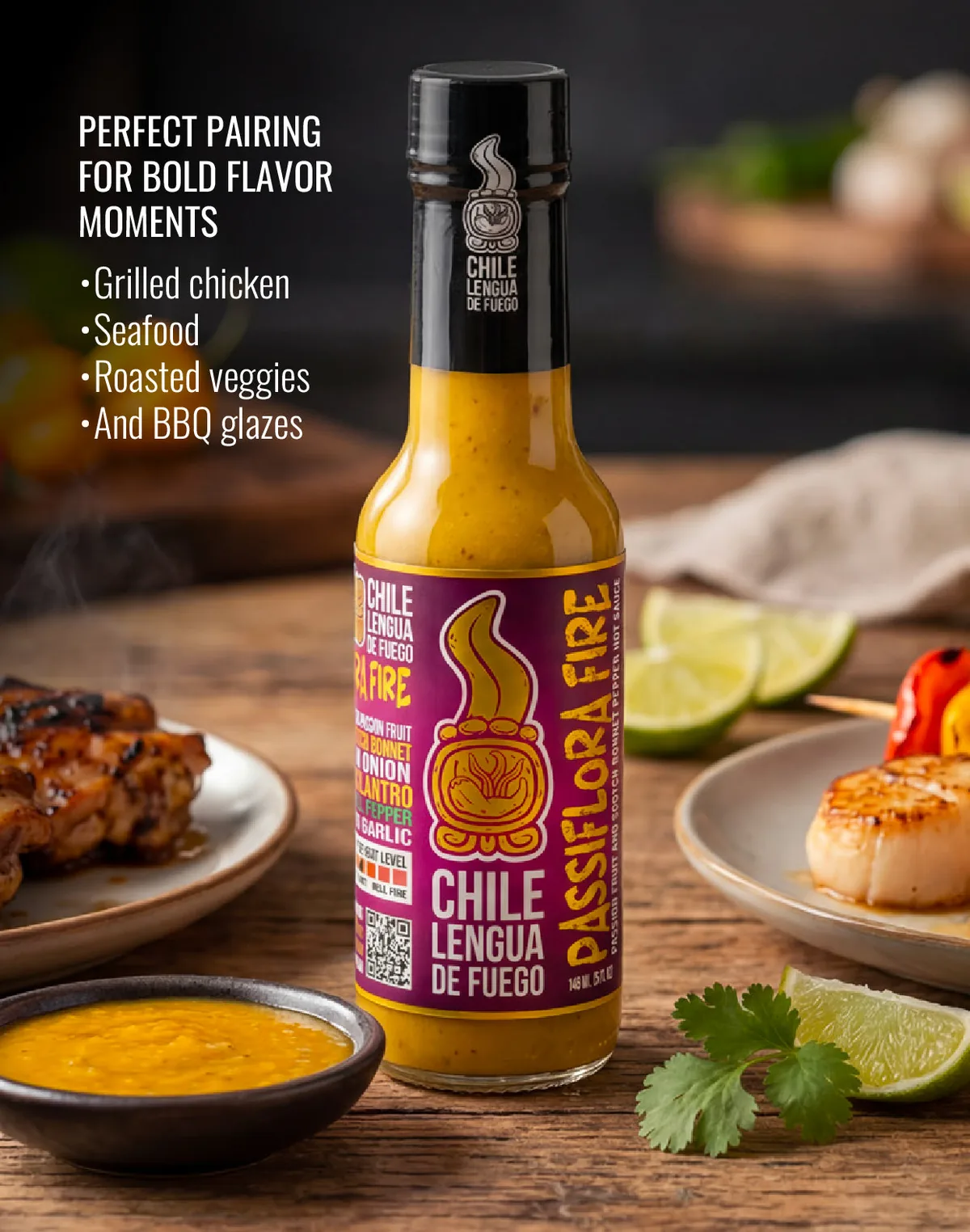 Passiflora Fire served with a dish it pairs with